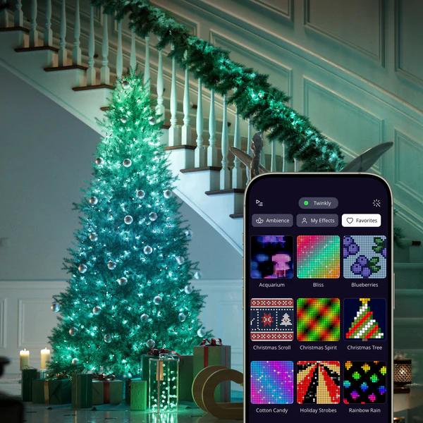 Vista 2 de ✨ Tiras de Luces LED Inteligentes para Árbol de Navidad – Control Bluetooth