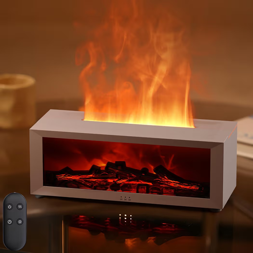 Chimenea LED, Humidificador de aromas Blanco^.^