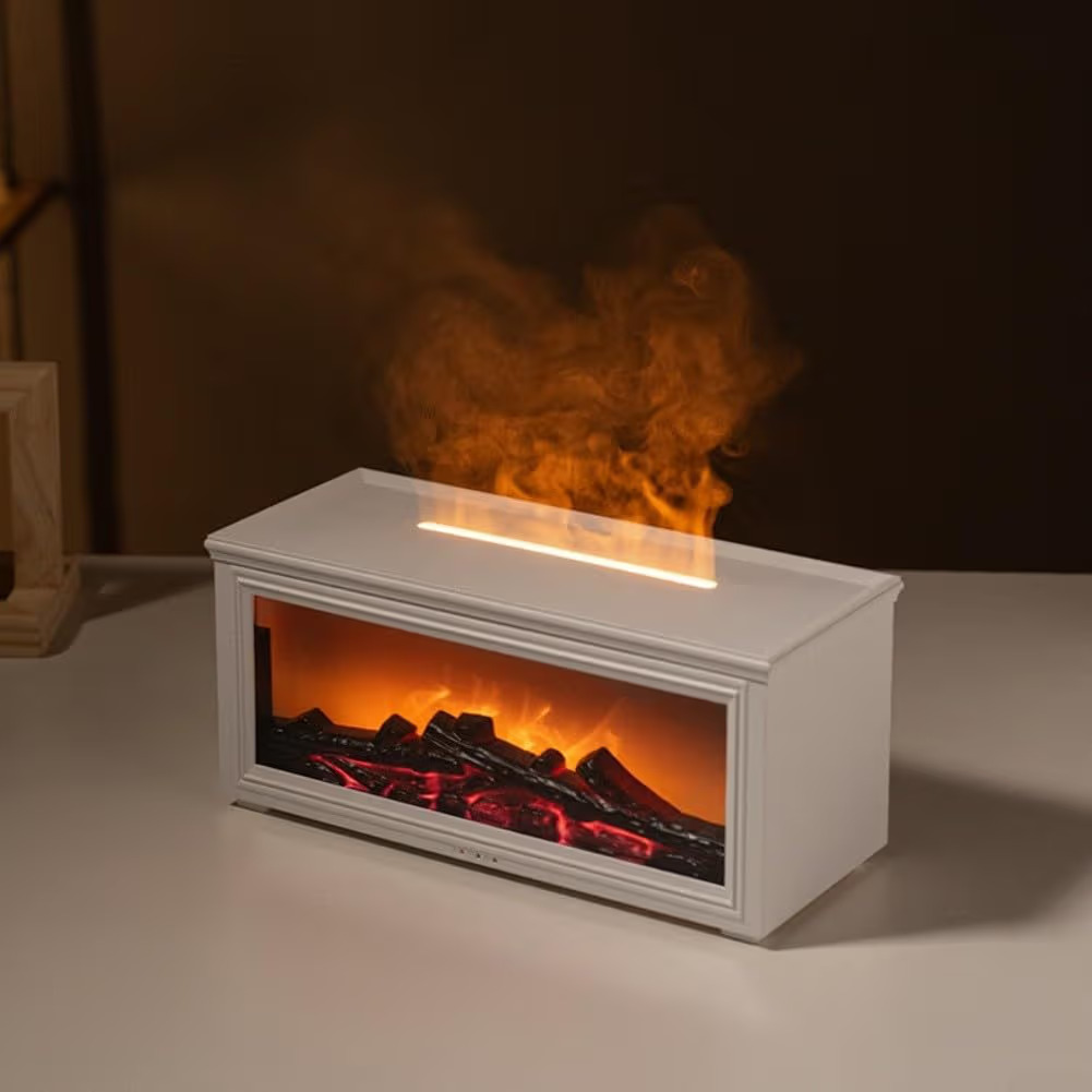 Vista 2 de Chimenea LED, Humidificador de aromas Blanco^.^