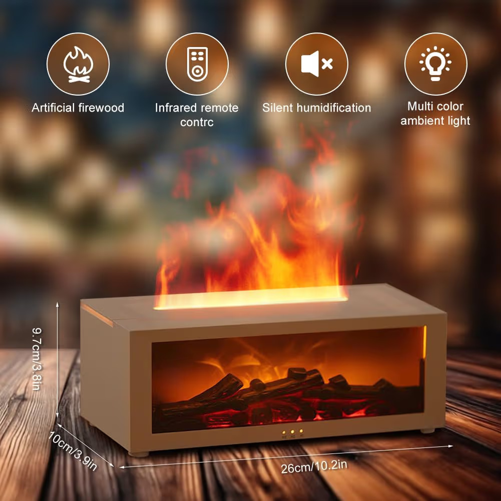 Vista 3 de Chimenea LED, Humidificador de aromas Blanco^.^