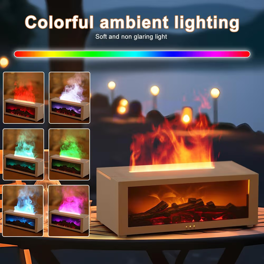 Vista 4 de Chimenea LED, Humidificador de aromas Blanco^.^